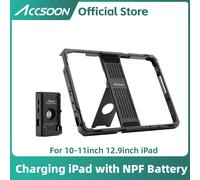 Accsoon iPad Power Cage II with Damping Stand/Battery Holder to Connect your Camera to iPad(Gen 7,8,9,10), iPad Air(Gen 3,4,5), iPad Pro 9.7/10.5/11inch(Gen 1,2,3,4) as a Pro Monitor