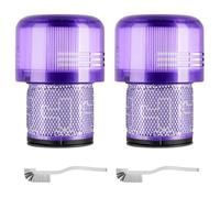ACCTDLF Filters Replacement for Dyson V11 Animal, Torque Drive, Complete, Extra V15 Detect V15S Detect Submarine Vacuums,Compare to Part no.970013-02(2 Pack Vacuum Filters + 2 Pack brushes)