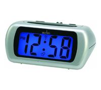 Acctim 12340 Auric LCD Alarm Clock AM/PM Indicator Crecendo alarm with snooze function Super-brite blue backlight Dimensions : 52 x 105 x 75mm Battery operated - Silver