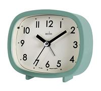 Acctim Alarm Clock 15905 Hilda – Analogue, Non-Ticking Sweep, Crescendo Alarm, Backlight – Green