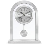 Acctim 36757 Bathgate Glass Pendulum Mantel Clock, Silver