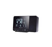Acctim 71863 Radio Controlled Mantle Clock and Weather Forecast Station, with Temperature, Alarm, Time Projector & USB Charge Port - Sirius
