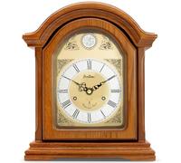 Acctim 77106 Redbridge Radio Controlled Wooden Mantel Clock with Chime | Traditional Arch Design, Hourly Westminster Chime, Automatic Night Silence, Volume Control, Accurate Radio Controlled Timing