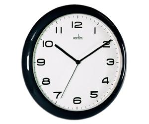 Acctim 92/302 Aylesbury Wall Clock, Black, 25.5 cm H x 25.5 cm W x 3.5 cm D