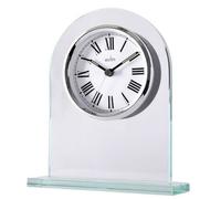 Acctim Adelaide Mantel Clock Quartz Glass Luminous Hands Floating Effect Energy Efficient Silver