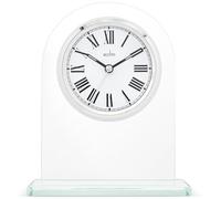 Acctim Adelaide Mantel Clock Quartz Glass Luminous Hands Floating Effect Energy Efficient Silver