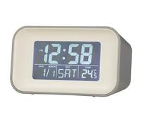 Acctim Alta Retro Digital Alarm Clock Crescendo Alarm Date & Temperature Display Owl Grey 15867