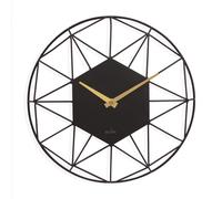 Acctim Alva Wall Clock Quartz Metal Geometric Wire Frame Open Dial 30cm in Black Acctim Black