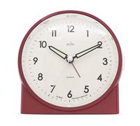 Acctim Arlo Non-Ticking Sweep Luminous Tipped Hands Analogue Backlight Alarm Clock in Dark Red Acctim Dark Red