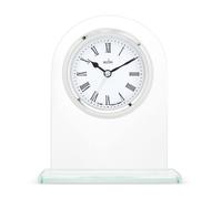 Acctim Ascott Mantel Clock Quartz Glass Energy Efficient Movement Chrome in Metallic Silver Acctim Metallic Silver