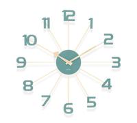Acctim Astraea Large Wall Clock Quartz Brass Effect Metal Spokes 50cm in Green Acctim Green