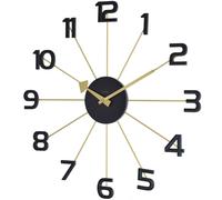 Acctim Astraea Large Wall Clock Quartz Brass Effect Metal Spokes GoldBlack 50cm