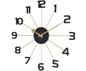 Acctim Astraea Large Wall Clock Quartz Brass Effect Metal Spokes GoldBlack 50cm