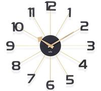 Acctim Astraea Large Wall Clock Quartz Brass Effect Metal Spokes Large Numbers Gold/black 50Cm