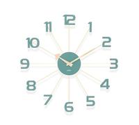 Acctim Astraea Large Wall Clock Quartz Brass Effect Metal Spokes Large Numbers - Cloverfield