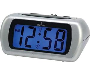 Acctim Auric Digital Alarm Clock Superbrite® Crescendo Alarm Large LCD Display Silver