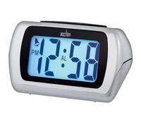 Acctim Auric Digital LCD Display Alarm Clock with Snooze Silver 12340