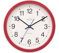 Acctim Bromham Non Ticking Sweep Seconds Hand Wall Clock 20cm Diameter (Red)