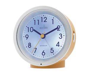 Acctim Caleb Analogue Alarm Clock Non Ticking Sweep Smartlite® Crescendo Alarm in Mustard Acctim Mustard
