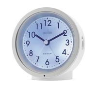 Acctim Caleb Analogue Alarm Clock Non Ticking Sweep Smartlite® Crescendo Alarm in White Acctim White