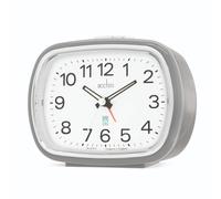 Acctim Alarm Clock Camille - Analogue Quartz, Luminous Hands, Chrome Bezel - Grey