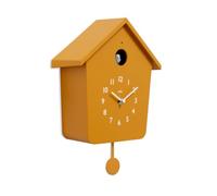 Acctim Casper Modern Cuckoo Clock with Pendulum & Light Up Bird Marigold | Modern feature rich cuckoo clock, ideal contemporary wall clock for your kitchen, living room or home office.