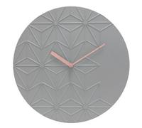 Wall Clock Natural Resin Grey 40cm Diameter Geometric Open Hand Dial Home Accent