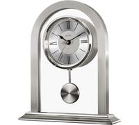 Acctim Colney Pendulum Mantel Clock Quartz Brushed Metal & Glass Energy Efficient Movement in Silver Acctim Silver