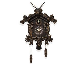 Acctim Cuckoo Clock With Lindau Stag Design, Black Forest Style Wall Clock, Antique Bronze Effect Living Room Clock, Ornate Design