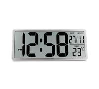 Acctim Date Keeper Jumbo LCD Wall/Desk Silver Clock with Autoset Technology