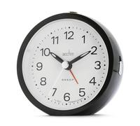 Acctim Elana Analogue Alarm Clock Non Ticking Sweep Quartz Luminous Hands (Black)