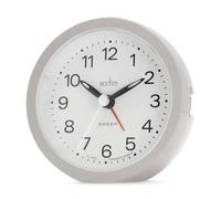 Acctim Elana Analogue Alarm Clock Non Ticking Sweep Quartz Luminous Hands (Silver)