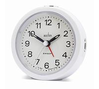 Acctim Elana Analogue Alarm Clock Non Ticking Sweep Quartz Luminous Hands White
