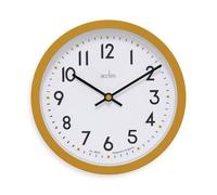 Acctim Elstow Small Kitchen Wall Clock Quartz Retro Style 20cm in Yellow Acctim Yellow