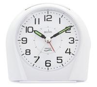 Acctim Europa Analogue Alarm Clock Non Ticking Sweep Quartz Luminous Hands Energy Efficient White 14112