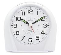 Acctim Europa Analogue Alarm Clock Non Ticking Sweep Quartz Luminous Hands Energy Efficient White 14112