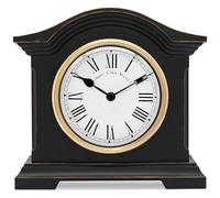 Acctim Falkenburg Mantel Clock Quartz Mechanism Distressed Finish in Black Acctim Black