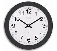 Acctim Formia Radio Controlled Wall Clock Automatic Set Up Energy Efficient Movement 30cm (Black)