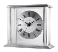 Acctim Hamilton Mantel Clock Quartz Brushed Metal Glass Floating Effect