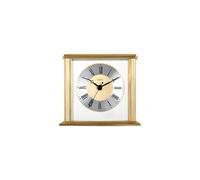Acctim Hamilton Mantel Clock Quartz Brushed Metal & Glass Floating Effect Energy Efficient Brass