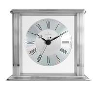 Acctim Hamilton Mantel Clock Quartz Brushed Metal & Glass Floating Effect Energy Efficient Silver, 13.7 x 15.5 x 6.8