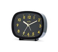 Acctim Hilda Analogue Alarm Clock Non Ticking Sweep Crescendo Alarm Backlight Retro Black