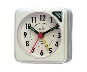 Acctim Ingot Analogue Travel Alarm Clock Crescendo Alarm Quartz Luminous Hands Black 25/738Wb