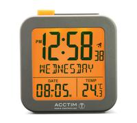 Acctim Invicta Grey Radio Controlled Lcd Alarm Clock, Grey