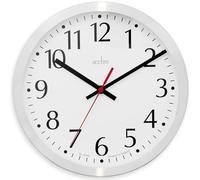 Acctim Javik Wall Clock Quartz Spun Metal Easy Read Arabic Numbers Aluminium 25cm