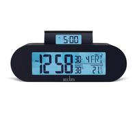 Acctim Kian Digital Alarm Clock Crescendo Alarm Date, Temperature & Humidity Display Pop Up Alarm in Charcoal Acctim Charcoal