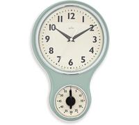 Acctim Kitchen Time Retro Quartz Timer Wall Clock Green