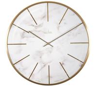 Acctim Luxe White Marble/Brass 40cm Wall Clock, White