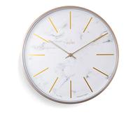 Acctim Luxe White Marble/Brass 40cm Wall Clock, White