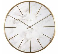 Acctim Luxe White Marble/Brass 40cm Wall Clock, White